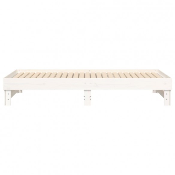 Lit coulissant Blanc 2x(100x200) cm Bois de pin massif