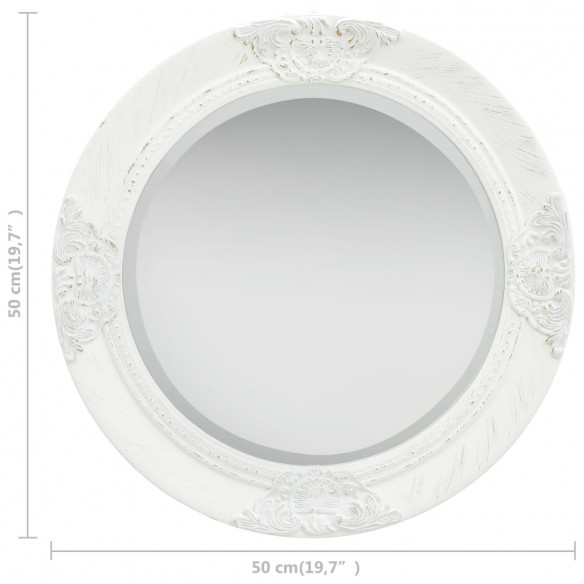 Miroir mural style baroque 50 cm Blanc