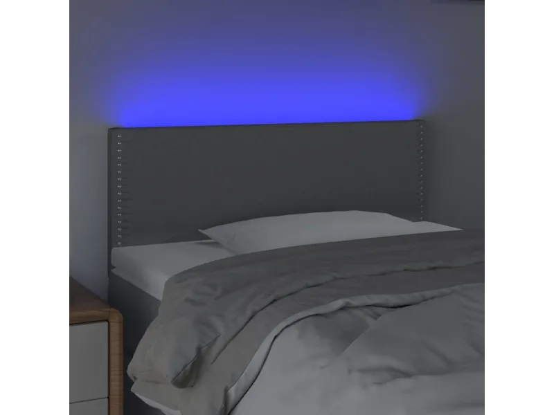 Tête de lit à LED Gris clair 90x5x78/88 cm Tissu