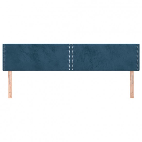 Têtes de lit 2 pcs Bleu foncé 100x5x78/88 cm Velours