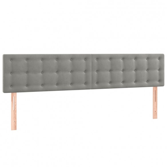 Cadre de lit matelas et LED Gris clair 200x200 cm