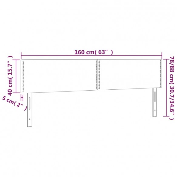 Tête de lit à LED Crème 160x5x78/88 cm Similicuir