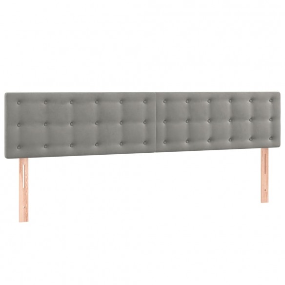 Tête de lit à LED Gris clair 200x5x78/88 cm Velours