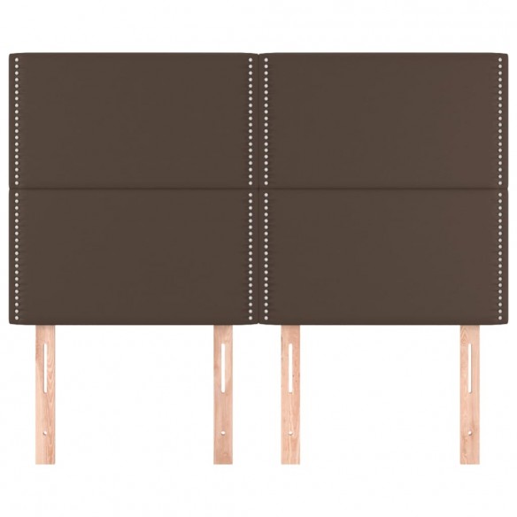 Têtes de lit 4 pcs Marron 72x5x78/88 cm Similicuir