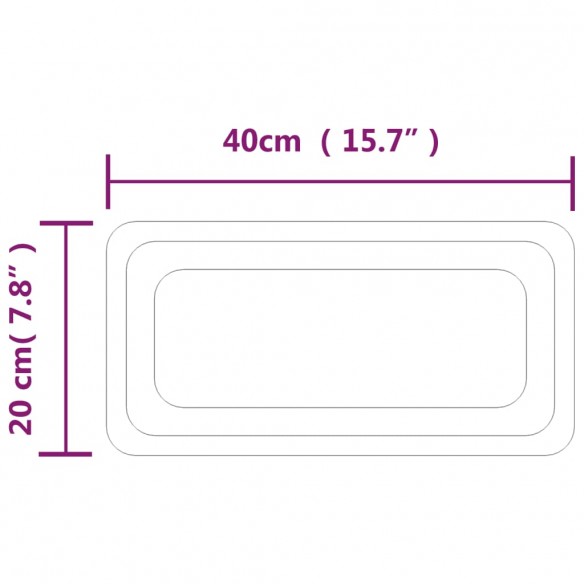 Miroir de salle de bain à LED 40x20 cm