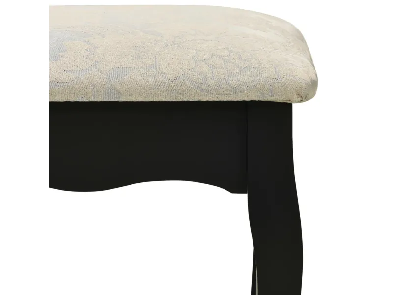 Ensemble de coiffeuse et tabouret Noir 100x40x146 cm Paulownia