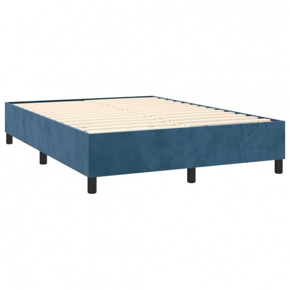 Cadre de lit Bleu foncé 140x190 cm Velours