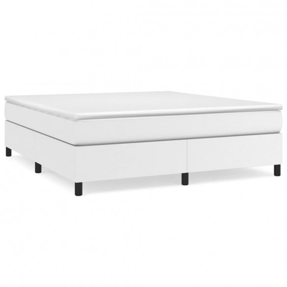 Cadre de lit avec matelas Blanc 180x200cm Similicuir