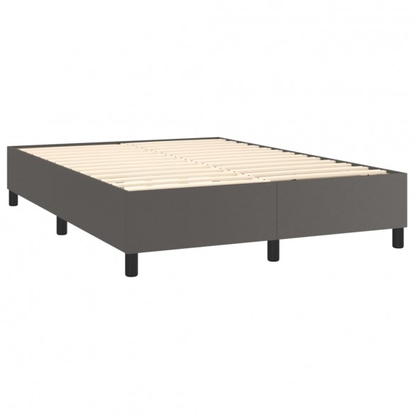 Cadre de lit matelas LED Gris 140x200 cm Similicuir