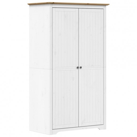 Garde-robe BODO blanc marron 101x52x176,5 cm bois massif de pin