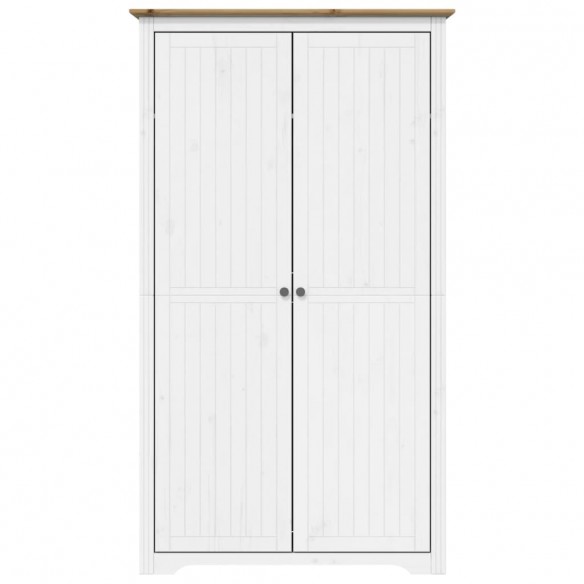 Garde-robe BODO blanc marron 101x52x176,5 cm bois massif de pin