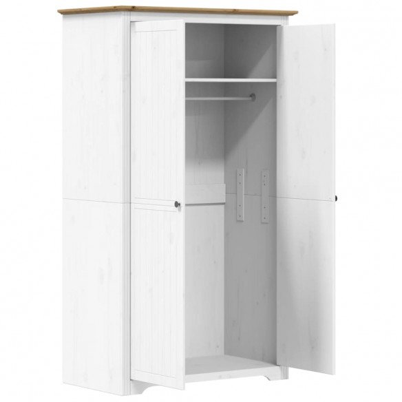 Garde-robe BODO blanc marron 101x52x176,5 cm bois massif de pin