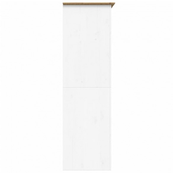 Garde-robe BODO blanc marron 101x52x176,5 cm bois massif de pin