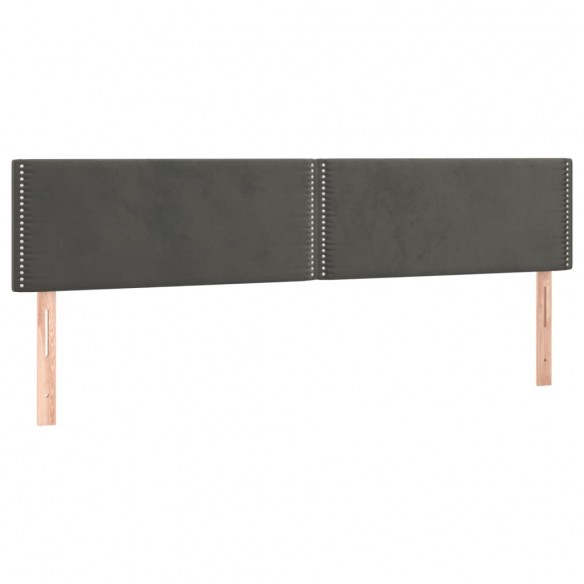 Tête de lit à LED Gris foncé 200x5x78/88 cm Velours