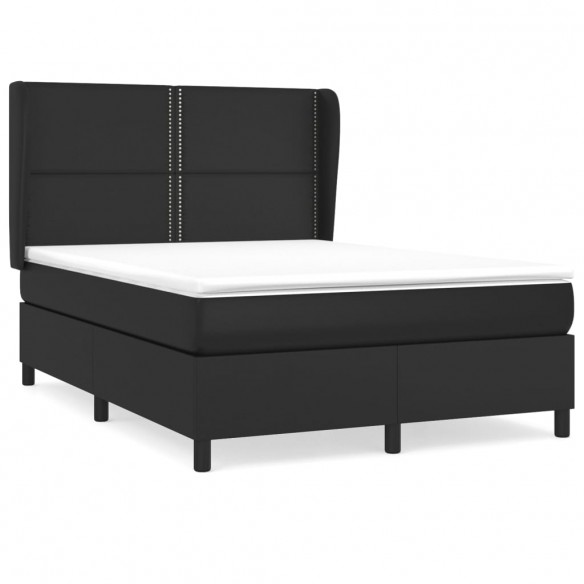 Cadre de lit avec matelas Noir 140x190 cm Similicuir