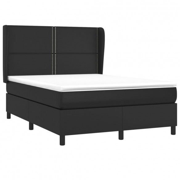 Cadre de lit avec matelas Noir 140x190 cm Similicuir