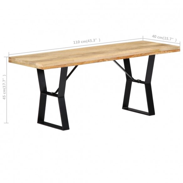 Banc 110 cm Bois de manguier massif