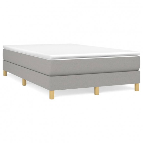 Cadre de lit avec matelas Gris clair 120x200cm Tissu