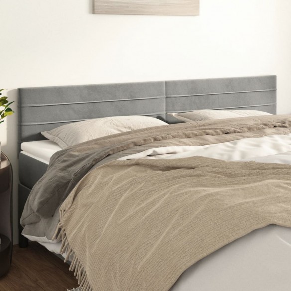 Têtes de lit 2 pcs Gris clair 80x5x78/88 cm Velours