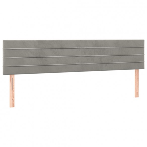 Têtes de lit 2 pcs Gris clair 80x5x78/88 cm Velours