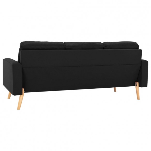 Ensemble de canapés 2 pcs Tissu Noir