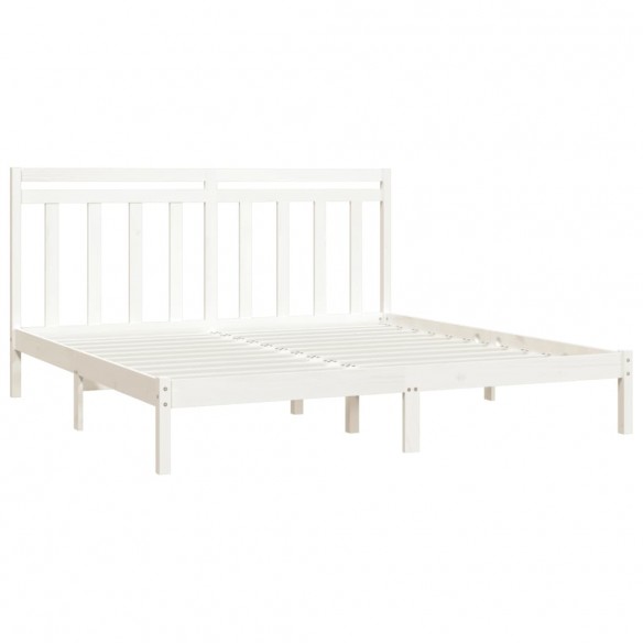 Cadre de lit Blanc Bois massif 200x200 cm