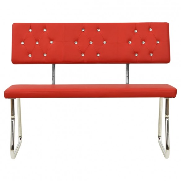 Banc 110 cm Rouge Similicuir