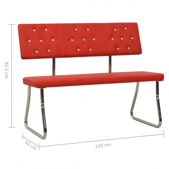 Banc 110 cm Rouge Similicuir