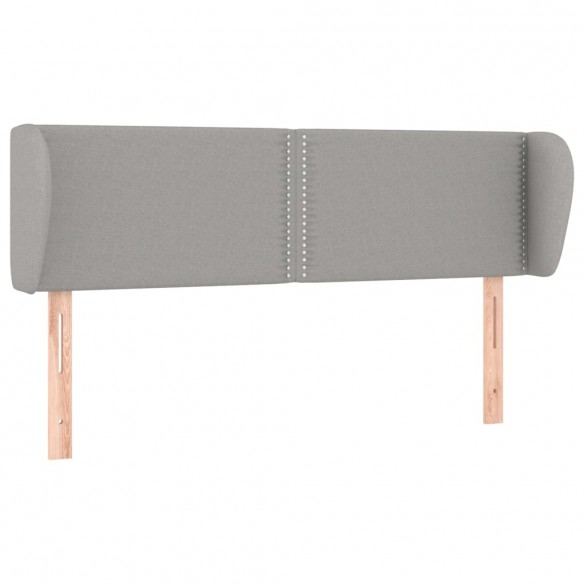 Tête de lit avec oreilles Gris clair 147x23x78/88 cm Tissu