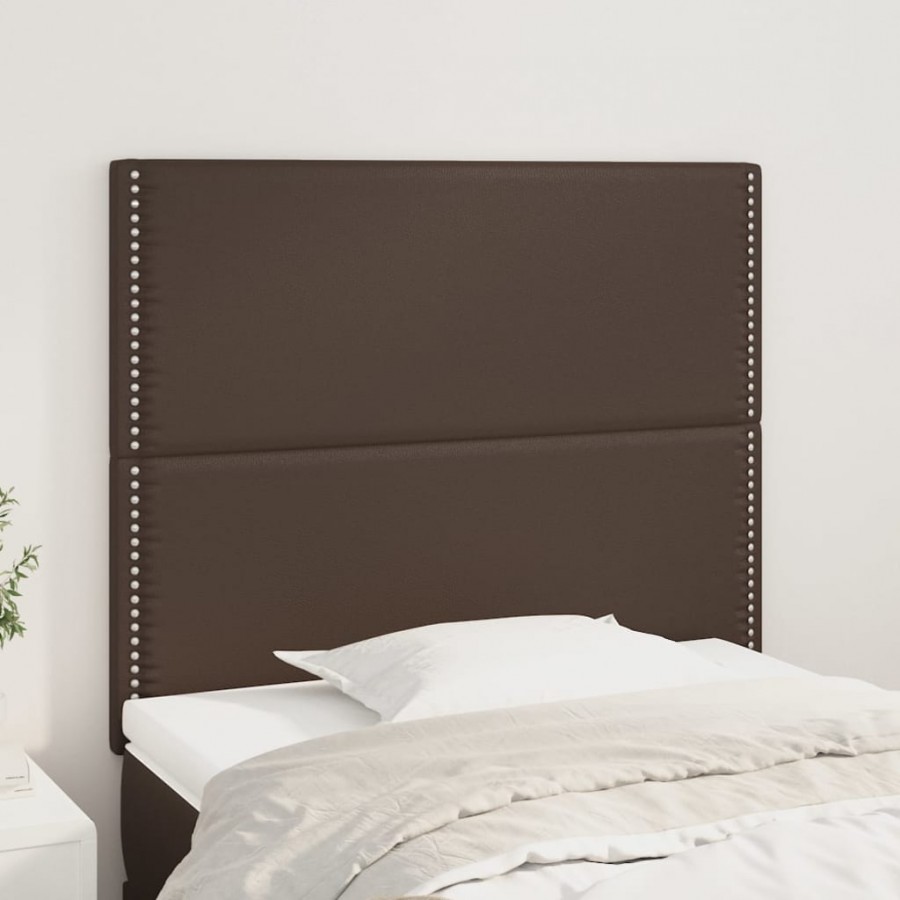 Têtes de lit 2 pcs Marron 100x5x78/88 cm Similicuir