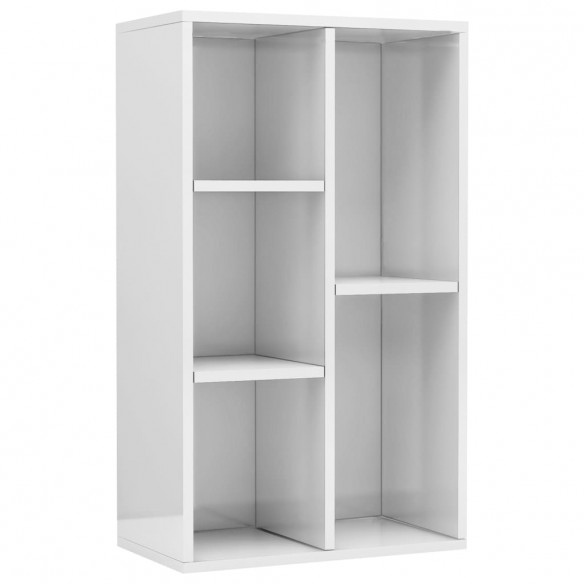 Bibliothèque/Buffet Blanc brillant 50x25x80 cm Aggloméré