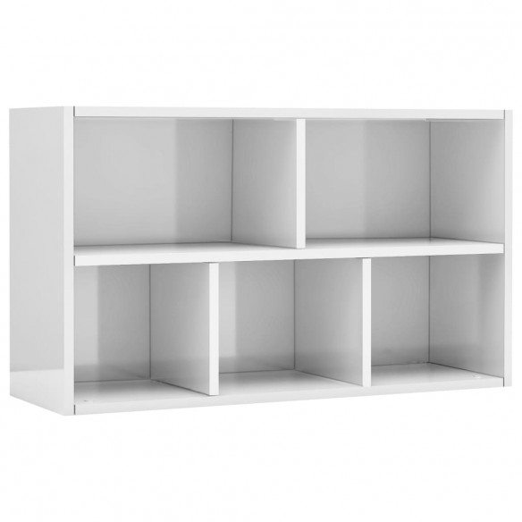 Bibliothèque/Buffet Blanc brillant 50x25x80 cm Aggloméré