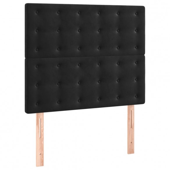 Cadre de lit matelas et LED Noir 100x200 cm Velours