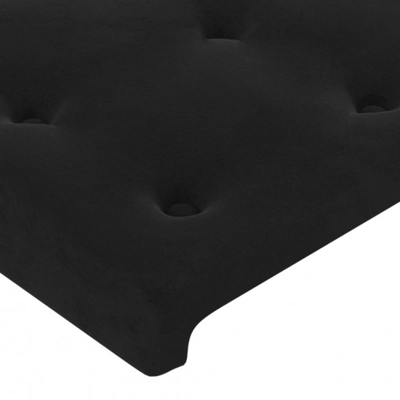 Cadre de lit matelas et LED Noir 100x200 cm Velours