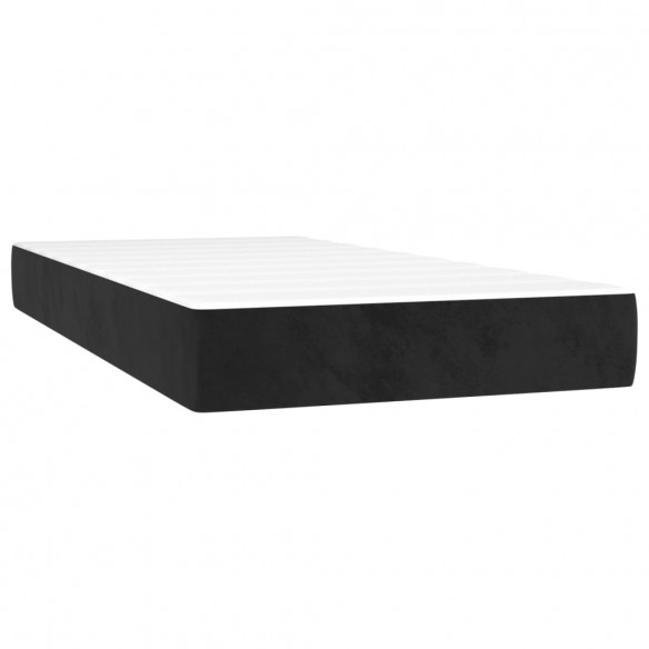 Cadre de lit avec matelas Noir 100x200 cm Velours