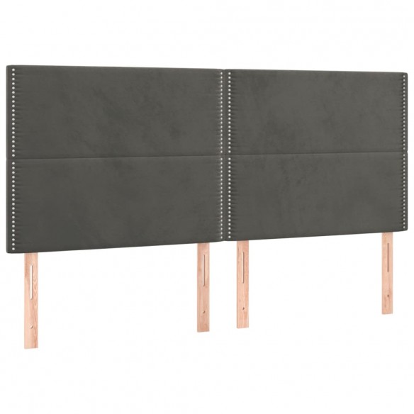 Cadre de lit et matelas Gris foncé 160x200cm Velours