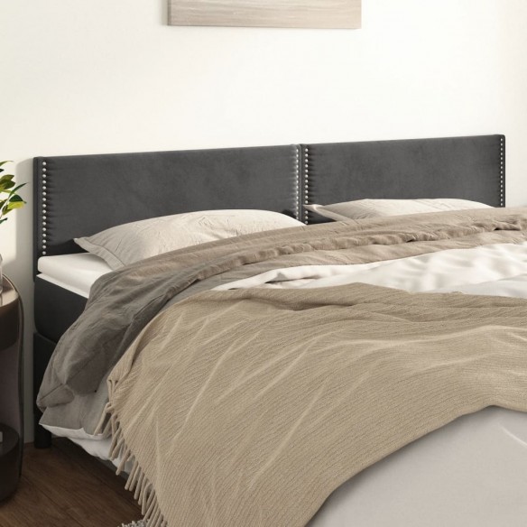 Têtes de lit 2 pcs Gris foncé 80x5x78/88 cm Velours