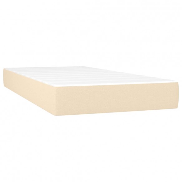 Cadre de lit matelas LED Crème 90x190 cm Tissu