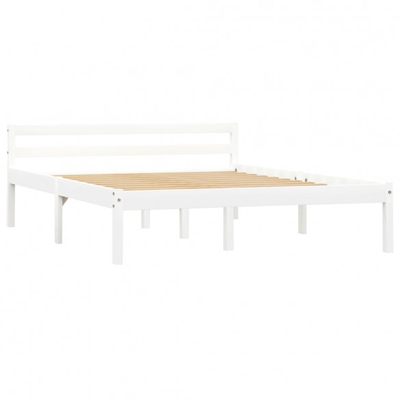 Cadre de lit Blanc Bois de pin massif 120 x 200 cm