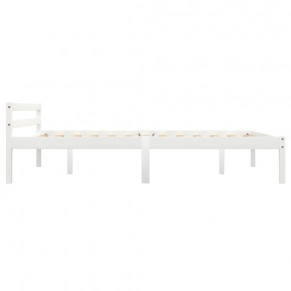 Cadre de lit Blanc Bois de pin massif 120 x 200 cm