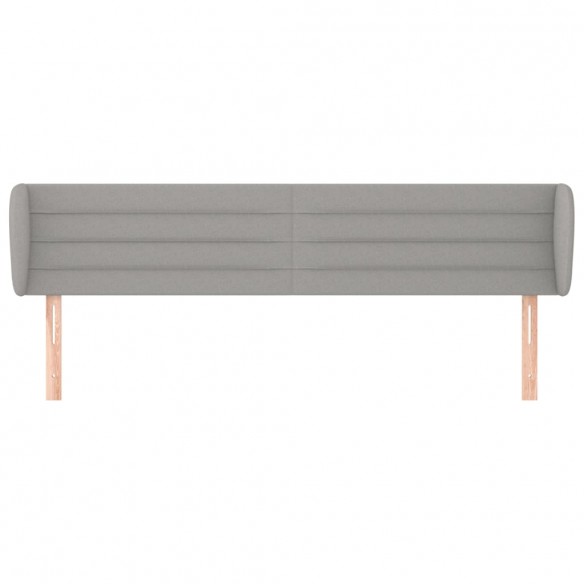 Tête de lit avec oreilles Gris clair 203x23x78/88 cm Tissu