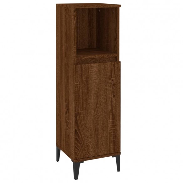 Armoire de bain chêne marron 30x30x100 cm bois d'ingénierie