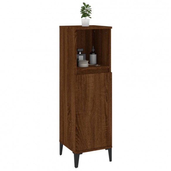 Armoire de bain chêne marron 30x30x100 cm bois d'ingénierie