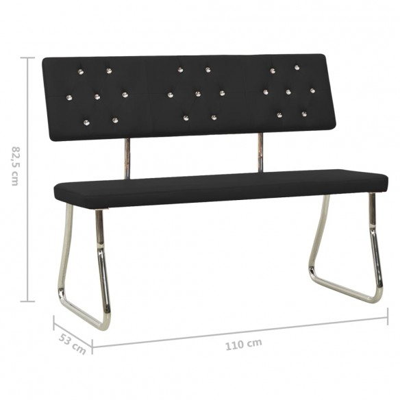 Banc 110 cm Noir Similicuir