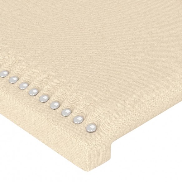 Tête de lit à LED Crème 200x5x118/128 cm Tissu