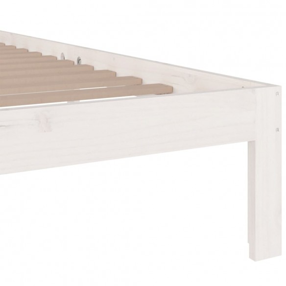 Cadre de lit Blanc Bois massif 160x200 cm