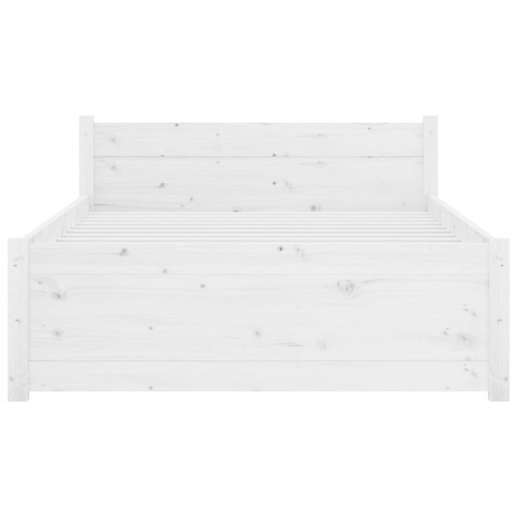 Cadre de lit blanc bois massif 90x190 cm simple