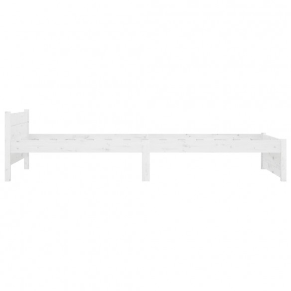 Cadre de lit blanc bois massif 90x190 cm simple