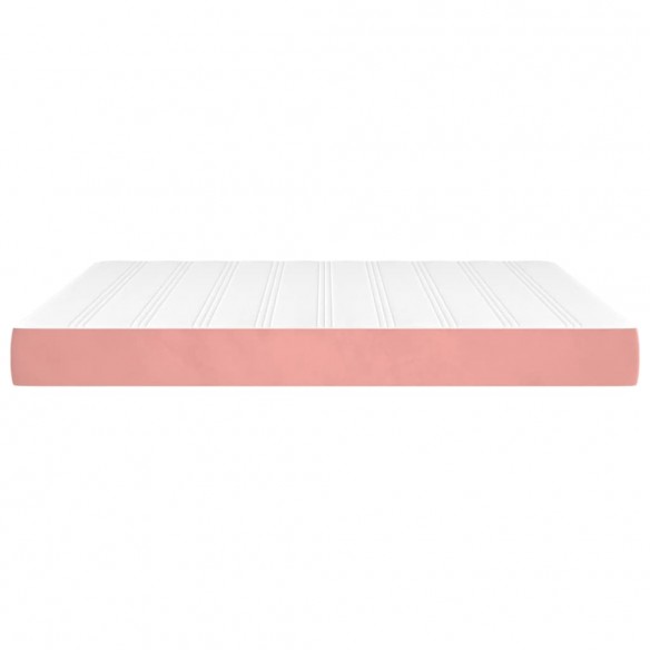 Matelas de lit à ressorts ensachés Rose 160x200x20 cm Velours