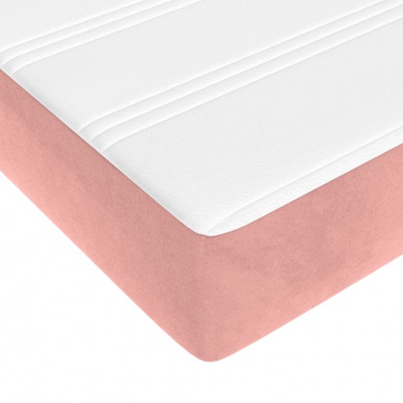 Matelas de lit à ressorts ensachés Rose 160x200x20 cm Velours